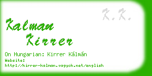 kalman kirrer business card